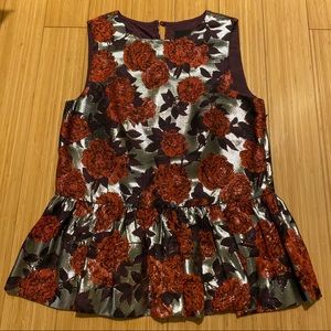 J.Crew Collection lame jacquard top